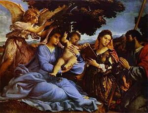 Madonna With Child, St. Catherine, And St. Jacob - Art Print Art Print - Madonna With Child, St. Catherine, And St. Jacob