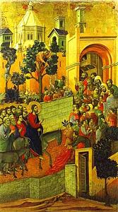 Maestà (Back, Central Panel) The Entry Into Jerusalem - Art Print Art Print - Maestà (Back, Central Panel) The Entry Into Jerusalem