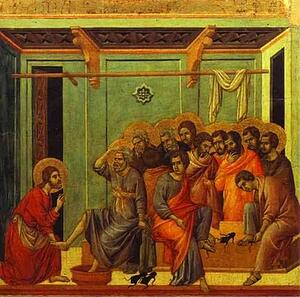 Maestà (Back, Central Panel) The Washing Of Feet - Art Print Art Print - Maestà (Back, Central Panel) The Washing Of Feet