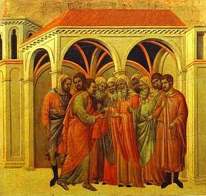 Maestà (Back, Central Panel) The Betrayal By Judas - Art Print Art Print - Maestà (Back, Central Panel) The Betrayal By Judas