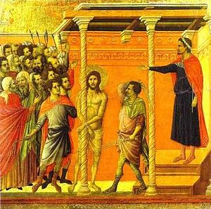 Maestà (Back, Central Panel) The Flagellation - Art Print Art Print - Maestà (Back, Central Panel) The Flagellation