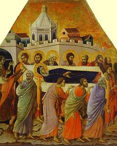 Maestà (Front, Crowning Panels) The Funeral Procession. Detail - Art Print Art Print - Maestà (Front, Crowning Panels) The Funeral Procession. Detail