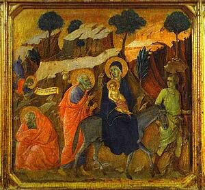 Maestà (Front, Predella) The Flight Into Egypt - Art Print Art Print - Maestà (Front, Predella) The Flight Into Egypt