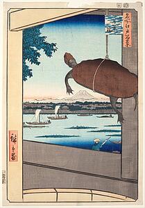 From The Series One Hundred Famous Views Of Edo Art Print - Mannen Bridge, Fukagawa, From The Series "one Hundred Famous Views Of Edo"