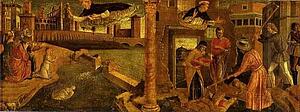 Miracles Of St. Vincent Ferrar: He Rescues A Drowned Woman And Raises The Buried To Life - Art Print Art Print - Miracles Of St. Vincent Ferrar: He Rescues A Drowned Woman And Raises The Buried To Life