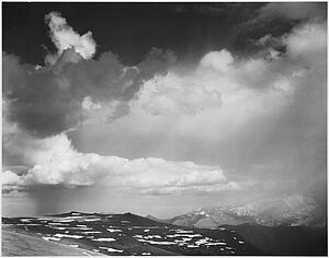 Sky Art Print - Mountain Tops, Low Horizon, Dramatic Clouded Sky, "in Rocky Mountain National Park, " Colorado. Photographs Of National Parks And Monuments, Compiled 1941 - 1942, Documenting The Period Ca. 1933 - 1942.