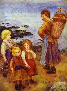 Art Print - Mussel Collectors At Berneval (Coast Of Normandy)