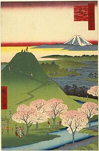 Onions Art Print - New Fuji, Meguro (Meguro Shin-Fuji), From The Series One Hundred Famous Views Of Edo (Meisho Edo Hyakkei)