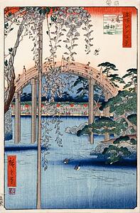 Onions Art Print - No. 57, Grounds Of Kameido Tenjin Shrine (From One Hundred Famous Views Of Edo)