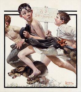 Swimming Art Print - No Swimming