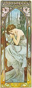 Mucha Art Print - Nocturnal Slumber
