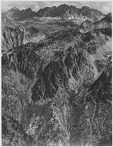 Kings River Canyon Proposed As A National Park Art Print - North Palisades From Windy Point, Kings River Canyon (Proposed As A National Park), California, 1936. (Vertical Orientation). Photographs Of National Parks And Monuments, Compiled 1941 - 1942, Documenting The Period Ca. 1933 - 1942.