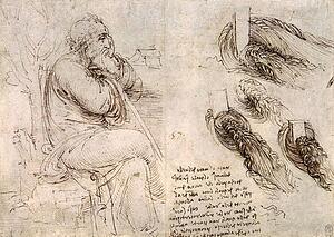 Old Man Art Print - Old Man With Water Studies