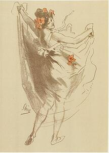 Jules Chéret Art Print - Original Drawing For Les Maîtres De L’affiche From Issue 49, Dec. 1899.