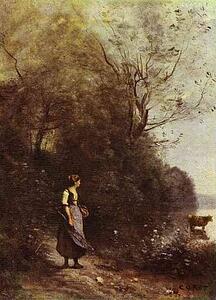 Art Print - Peasant Woman With A Cow