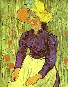Peasant Woman With Straw Hat. Auvers-Sur-Oise - Art Print Art Print - Peasant Woman With Straw Hat. Auvers-Sur-Oise