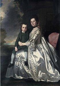 Portrait Of A Lady And A Child - Art Print Art Print - Portrait Of A Lady And A Child