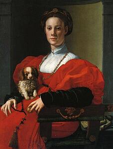 Art Print - Portrait Of A Lady With Dog