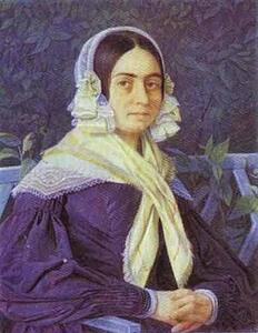 Portrait Of An Unknown Woman In A Violet Dress - Art Print Art Print - Portrait Of An Unknown Woman In A Violet Dress
