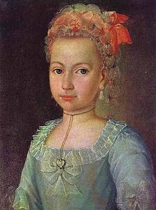 Art Print - Portrait Of Anna Lermontova At The Age Of 5