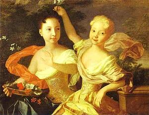 Art Print - Portrait Of Anna Petrovna And Elizaveta Petrovna