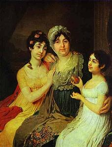 Art Print - Portrait Of Countess A. I. Bezborodko With Her Daughters