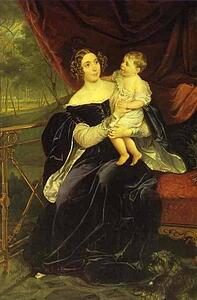 Portrait Of Countess O.i.orlova-Davydova And Her Daughter - Art Print Art Print - Portrait Of Countess O.i.orlova-Davydova And Her Daughter