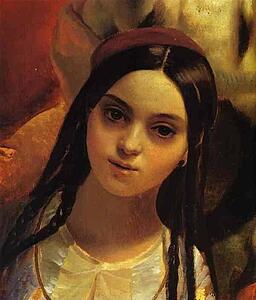 Portrait Of Countess Yu. P. Samoilova And Her Ward Amacilia Pacini Leaving A Ball. Detail - Art Print Art Print - Portrait Of Countess Yu. P. Samoilova And Her Ward Amacilia Pacini Leaving A Ball. Detail