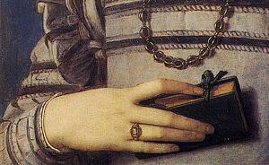 Art Print - Portrait Of Girl With A Prayer Book. Detail