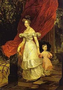 Portrait Of Grand Duchess Elena Pavlovna And Her Daughter Maria - Art Print Art Print - Portrait Of Grand Duchess Elena Pavlovna And Her Daughter Maria