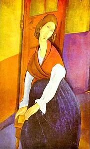 Portrait Of Jeanne Hébuterne (1898 -1920), Common-Law Wife Of Amedeo Modigliani - Art Print Art Print - Portrait Of Jeanne Hébuterne (1898 -1920), Common-Law Wife Of Amedeo Modigliani
