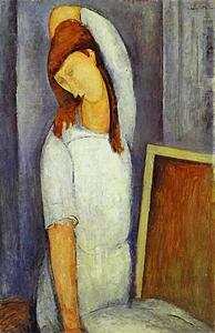 Portrait Of Jeanne Hébuterne (1898 -1920), Common-Law Wife Of Amedeo Modigliani - Art Print Art Print - Portrait Of Jeanne Hébuterne (1898 -1920), Common-Law Wife Of Amedeo Modigliani