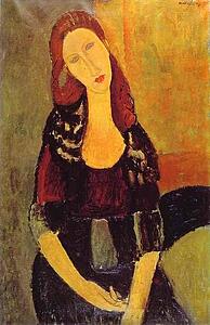 Portrait Of Jeanne Hébuterne (1898 -1920), Common-Law Wife Of Amedeo Modigliani - Art Print Art Print - Portrait Of Jeanne Hébuterne (1898 -1920), Common-Law Wife Of Amedeo Modigliani