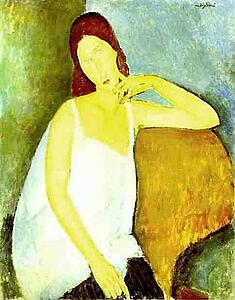Portrait Of Jeanne Hébuterne (1898 -1920), Common-Law Wife Of Amedeo Modigliani - Art Print Art Print - Portrait Of Jeanne Hébuterne (1898 -1920), Common-Law Wife Of Amedeo Modigliani