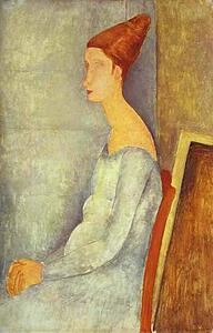 Portrait Of Jeanne Hébuterne In Profile - Art Print Art Print - Portrait Of Jeanne Hébuterne In Profile