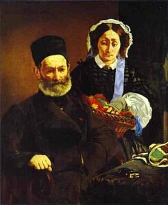 Portrait Of M. And Mme. Auguste Manet (The Parents Of Edouard Manet) - Art Print Art Print - Portrait Of M. And Mme. Auguste Manet (The Parents Of Edouard Manet)