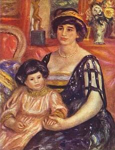 Portrait Of Madame Duberville With Her Son Henri - Art Print Art Print - Portrait Of Madame Duberville With Her Son Henri