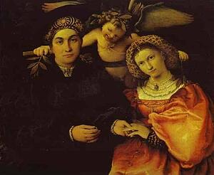 Portrait Of Messer Marsilio And His Wife - Art Print Art Print - Portrait Of Messer Marsilio And His Wife