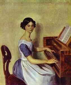Art Print - Portrait Of N. P. Zhdanovich At The Harpsichord