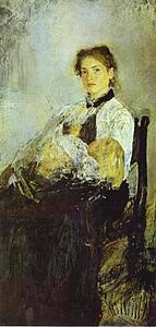 Art Print - Portrait Of Nadezhda Derviz With Her Child