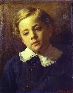 Portrait Of Sergey Kramskoy, The Artist's Son, As A Child - Art Print Art Print - Portrait Of Sergey Kramskoy, The Artist's Son, As A Child