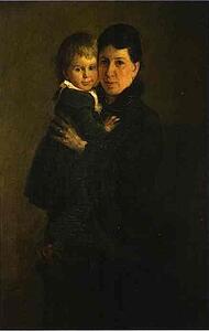 Portrait Of Sophia Tolstaya, Leo Tolstoy's Wife, With Their Daughter Alexandra Tolstaya - Art Print Art Print - Portrait Of Sophia Tolstaya, Leo Tolstoy's Wife, With Their Daughter Alexandra Tolstaya