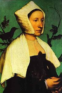 Portrait Of Unknown Lady With A Squirrel And Starling - Art Print Art Print - Portrait Of Unknown Lady With A Squirrel And Starling