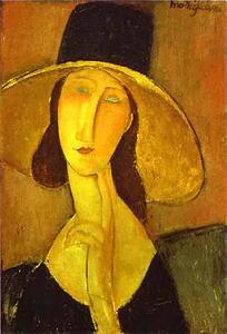 Portrait Of Woman In Hat (Jeanne Hébuterne In Large Hat) - Art Print Art Print - Portrait Of Woman In Hat (Jeanne Hébuterne In Large Hat)