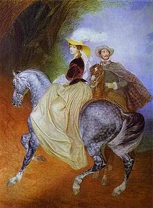 Art Print - Portrait Of Ye. Mussart And E. Mussart. (Riders)