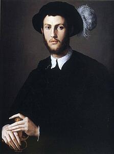 Portrait Of Young Man In A Hat With A Feather - Art Print Art Print - Portrait Of Young Man In A Hat With A Feather