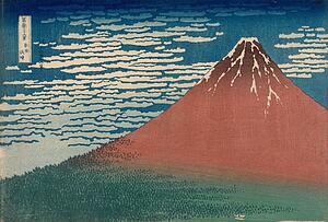 Red Art Print - Red Fuji, Also Known As Fine Wind, Clear Weather (Gaifū Kaisei).