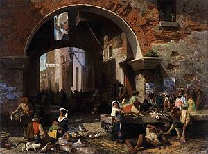 Roman Art Print - Roman Fish Market. Arch Of Octavius