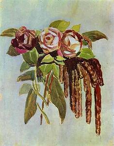 Art Print - Roses And Catkins