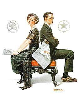 Covering Art Print - Saturday Evening Post Cover – "election Debate"